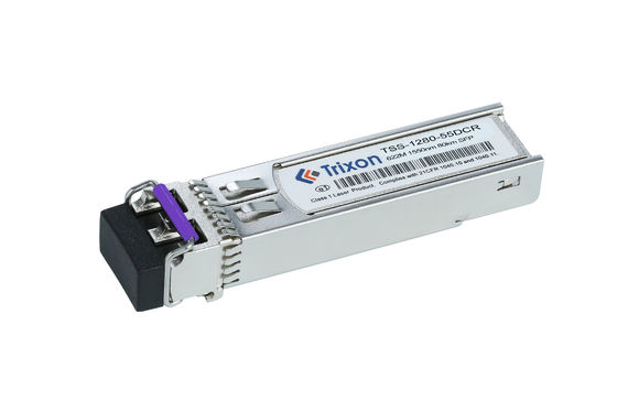 TSS-1280-55DCR 622M SFP 80km Transceiver voor SDH STM-4/SONET OC-12 1550nm-DFB Duplex LC -5°C ~+70°C